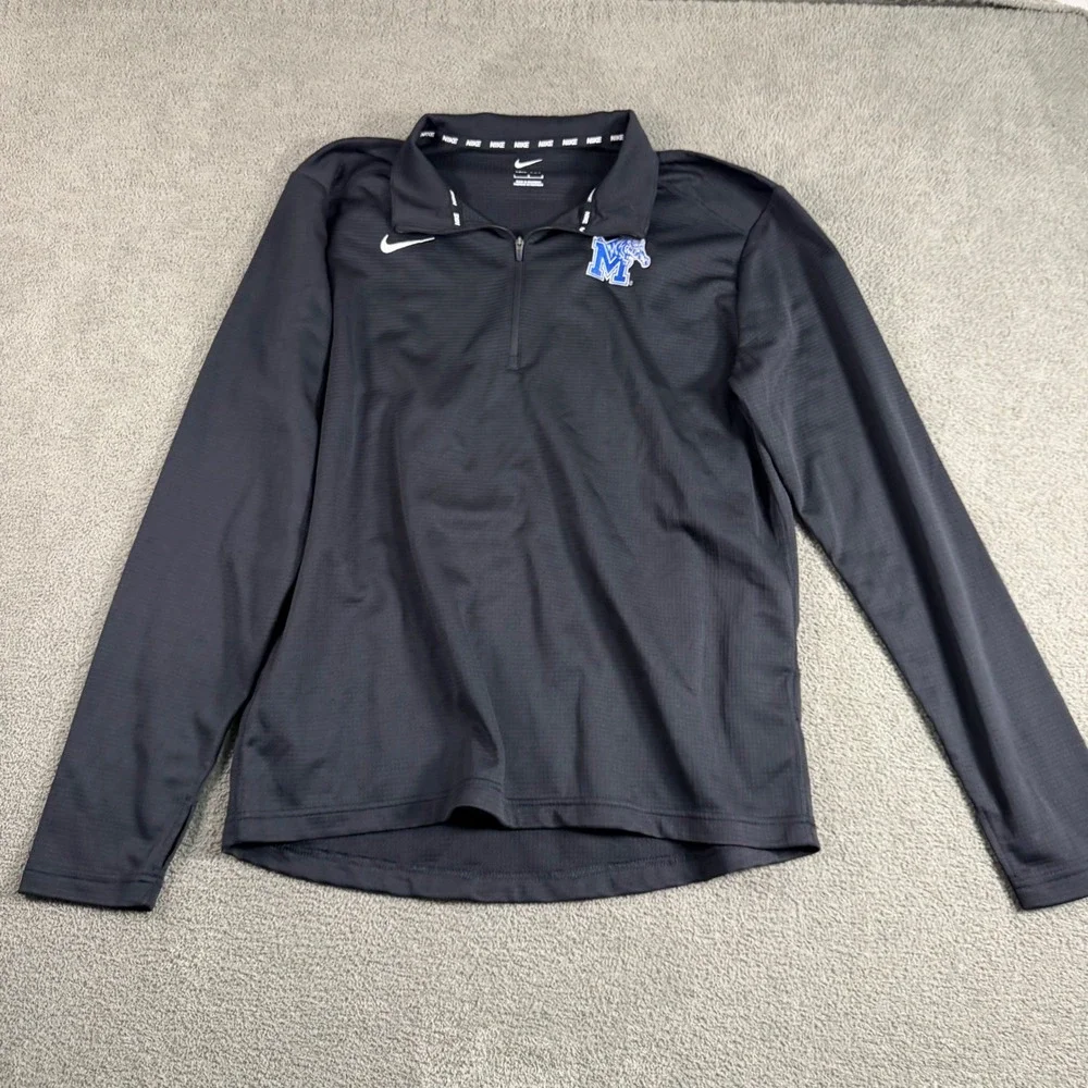 Nike Memphis Tigers Dri-FIT Quarter Zip Pullover Black Mens Large Mock Neck